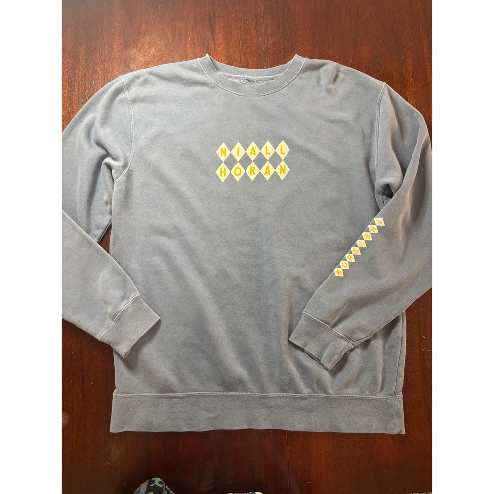 Niall Horan Unisex Diamond Crewneck Sweatshirt L The Show Tour Slate Blue